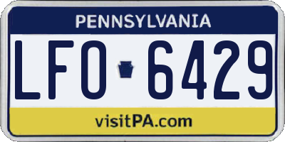PA license plate LFO6429