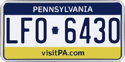 PA license plate LFO6430