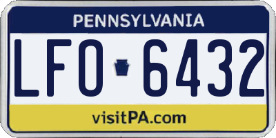 PA license plate LFO6432