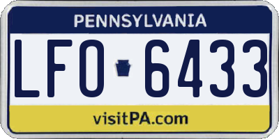 PA license plate LFO6433