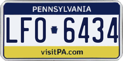 PA license plate LFO6434