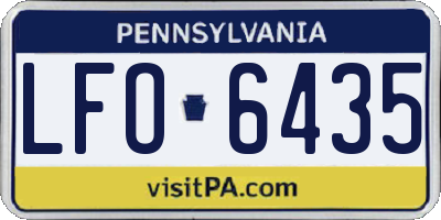 PA license plate LFO6435