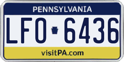 PA license plate LFO6436