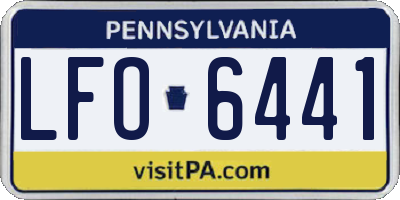 PA license plate LFO6441