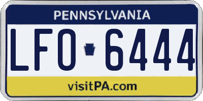 PA license plate LFO6444