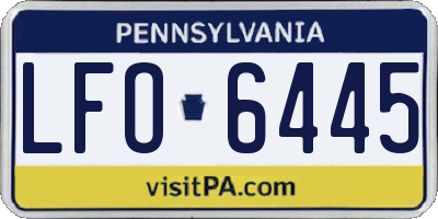 PA license plate LFO6445