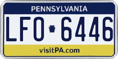 PA license plate LFO6446