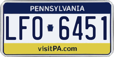PA license plate LFO6451