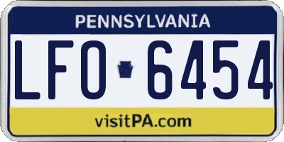 PA license plate LFO6454
