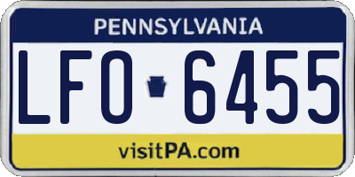 PA license plate LFO6455