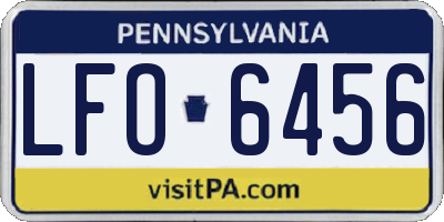 PA license plate LFO6456