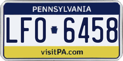 PA license plate LFO6458