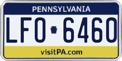 PA license plate LFO6460