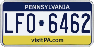 PA license plate LFO6462