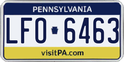 PA license plate LFO6463