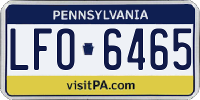 PA license plate LFO6465