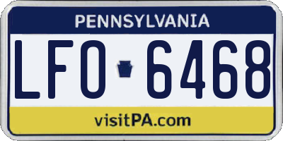 PA license plate LFO6468