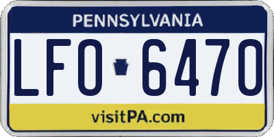 PA license plate LFO6470