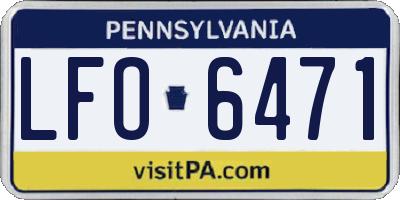 PA license plate LFO6471