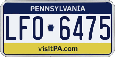 PA license plate LFO6475