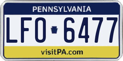 PA license plate LFO6477