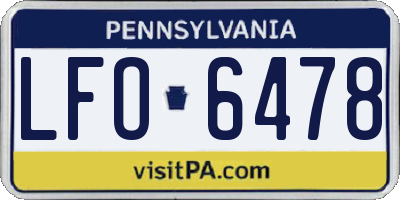 PA license plate LFO6478