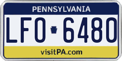 PA license plate LFO6480