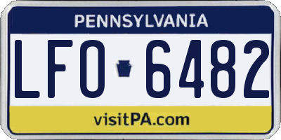 PA license plate LFO6482