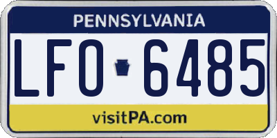 PA license plate LFO6485