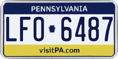 PA license plate LFO6487