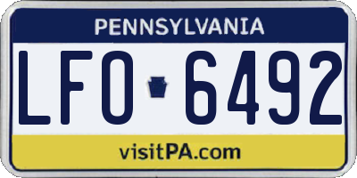 PA license plate LFO6492