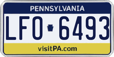 PA license plate LFO6493