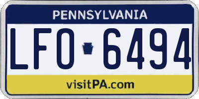 PA license plate LFO6494
