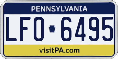 PA license plate LFO6495