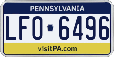 PA license plate LFO6496