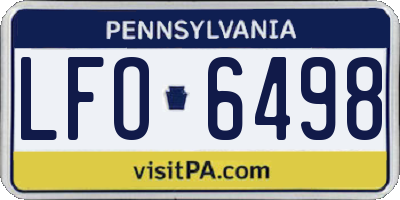 PA license plate LFO6498