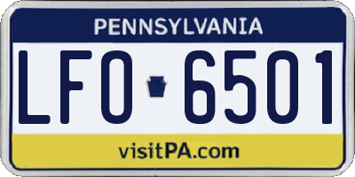 PA license plate LFO6501