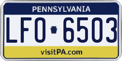 PA license plate LFO6503