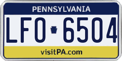 PA license plate LFO6504