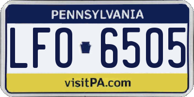PA license plate LFO6505