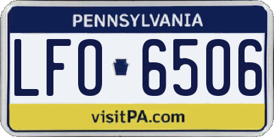 PA license plate LFO6506