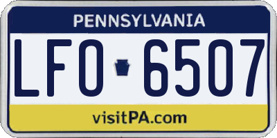 PA license plate LFO6507