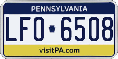 PA license plate LFO6508