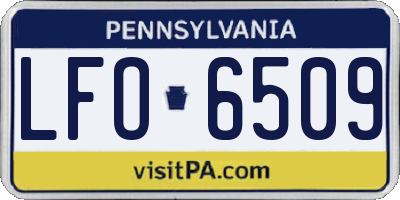 PA license plate LFO6509