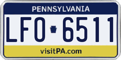 PA license plate LFO6511