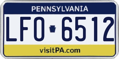 PA license plate LFO6512