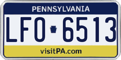 PA license plate LFO6513