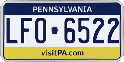 PA license plate LFO6522