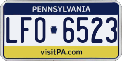 PA license plate LFO6523