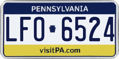 PA license plate LFO6524